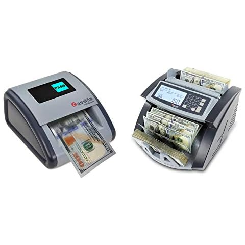 Cassida InstaCheck Small Footprint, Easy to Read Automatic Counterfeit Detector & 5520 UV/MG - USA Money Counter with UV/MG/IR Counterfeit Detection - Bill Counting Machine w/ValuCount Cover