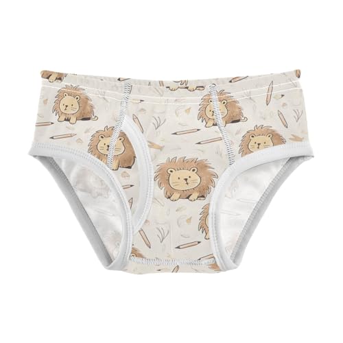 visesunny Boys Cotton Underwear Scribble Doll Lion Pen Printed Toddler Soft Training Briefs Size 2T-8Y for Kids