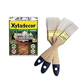 Xyladecor Bangkirai Öl für Außen Terrassenöl (inkl. Nordje Pinsel-Set 3-teilig) (0,75L)