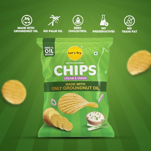Image of Let's Try Cream & Onion Chips 41g