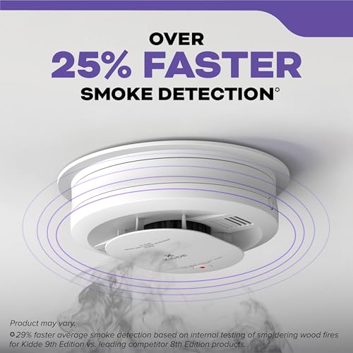 Image of Kidde Smoke and Carbon Monoxide Detector, Hardwired with 10-Year Battery Backup, Voice Alerts, LED Status Lights, Interconnected, 85 dB Alarm, 5 inches, 30CUA10-V, 3 Pack