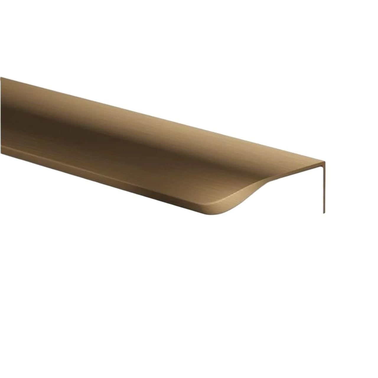 ATEUXOL Recessed Door Handles 80mm-1200mm Invisible Aluminum Cabinet Handles Curved Edge-Sealed Bar Wardrobe Pulls, No Drilling(Bronze Gold,1200MM)