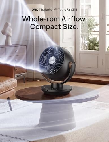 Image of DREO Fan for Bedroom, Desk Air Circulator Fan with Remote, 11 Inch Table Fans for Whole Room, 65ft Powerful Airflow, 120 Vertical Manual +90 Oscillating, 4 Speeds, 8H Timer, 25dB Quiet Fan, Home