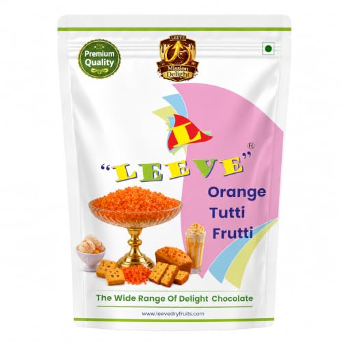 Image of Leeve Orange Tutti Frutti 800 g | Candied Fruit Bits for Cakes, Cookies, Muffins, Ice Cream, Desserts and Baking Decoration