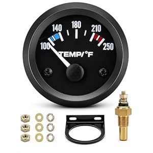 LAGWIUY 52mm Water Temp Gauge 100–250°F | White LED