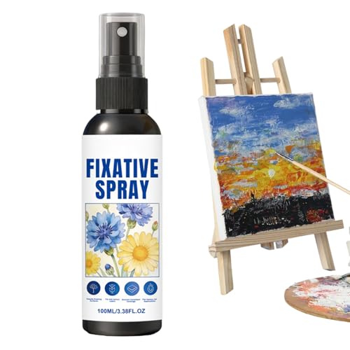 Spray fijador de color para pasteles al óleo: líquido protector transparente de 100 ml, spray artístico que no amarillea, lienzo, carbón y conservación de manualidades, adecuado para estudiantes, prin