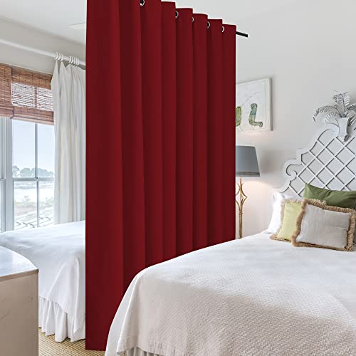 Image of RYB HOME Light Block Divider Curtain Extra Wide Room Divider Curtain Separate Wall for Share Apartment /Nursery /Home Theatre /Storage /Studio /Office, W 15ft x L 9ft, Burgundy Red, 1 Panel