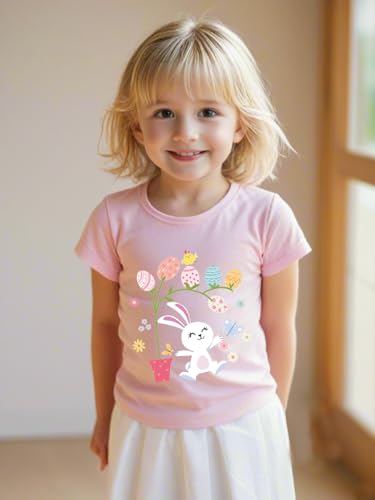 2022 Easter Day Gift for Toddler Boy Girl Tractor Loving Bunny Egg Gnomes Short Sleeve Tshirt Infant Kids Tee Tops 1-7 Years4