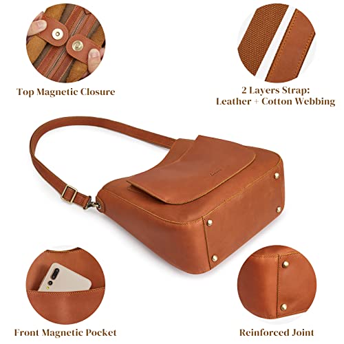 S-Zone Women Large Leather Tote Handbag Crossbody Shoulder Bag Bundle With Retro Leather Hobo Purse #TOP23