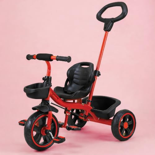 Image of Lifelong Trike Cycle for Kids 2-5 Years Boys & Girl - Baby Cycle - Bicycle for Kids - Bike with 3 EVA Wheels & Basket -Durable Tricycle with Parental Control 30kg Capacity Red & Black