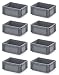 Produktbild 8x Eurobehälter 30 x 20 x 12 grau inkl. gratis Zollstock 8er Set