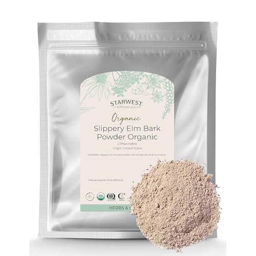 Starwest Botanicals Organic Slippery Elm Bark Powder - Traditional Herb for Tea & Recipes, Enjoy...