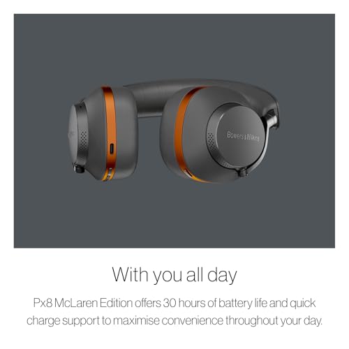 Image of Bowers & Wilkins Px8 McLaren Edition Over-Ear Wireless Headphones, Advanced Active Noise Cancellation, 30-Hour Battery Life, 15-Min Quick Charging