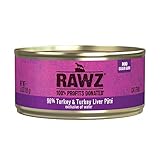 Rawz Natural Premium Pate Canned Cat Wet Food - Made with Real Meat Ingredients No BPA or Gums - 5.5oz Cans 24 Count (Turkey & Turkey Liver)