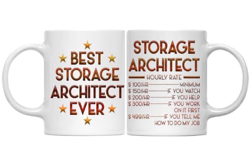 Storage Architect Mug, Hourly Rate Storage Architect Gifts for Coworkers