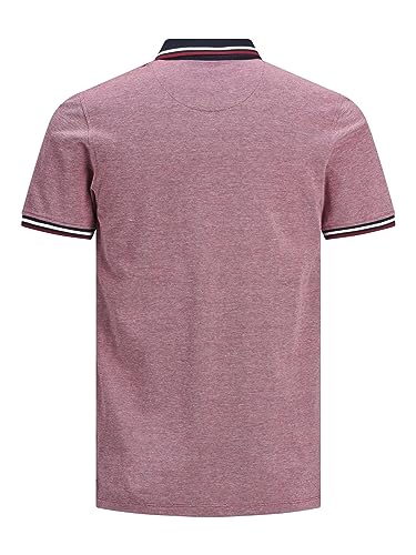 Jack & Jones Herren Slim Fit Polo Shirt JJEPAULOS Uni Sommer Hemd Kragen Kurz Arm Basic Pique Cotton, Rio-rot , S 4