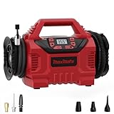 MaxMore Portable Tire Inflator/deflator Compatible with Milwaukee 18V Battery (Tool Only),160 PSI High Pressure Cordless Air Compressor Pump, Digital Gauge, Auto Shut-Off, LED Light for Car, Bike