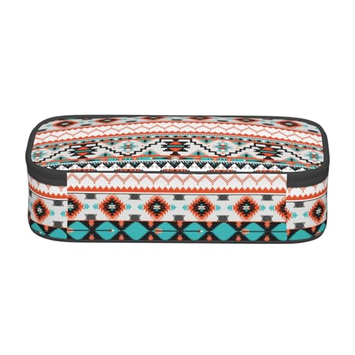 Image of Aztec Ethnic Tribal Pencil Case Organizer Big Capacity Pencil Pouch Stationery With Zipper School Supplies Pencil Bag For Girls Boys Office