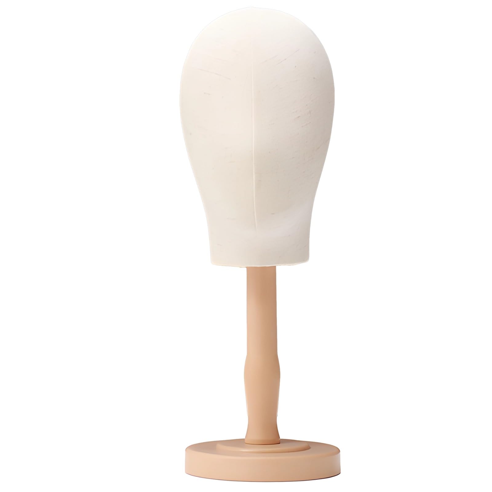 Stojak na głowę peruki z głową manekina, średni stojak w odcieniu drewna, głowa manekina z podstawką, zestaw do stylizacji i eksponowania peruki, obwód głowy 54 cm, podstawa 15,5 cm, do użytku