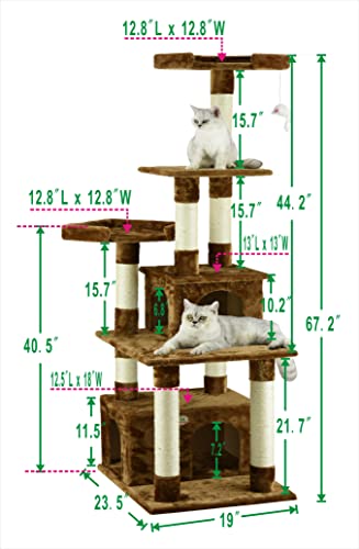 Go Pet Club Cat Condo, 67-Inch, Brown #TOP1