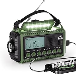 Portable Wind Up Hand Crank and Solar Powered Radio