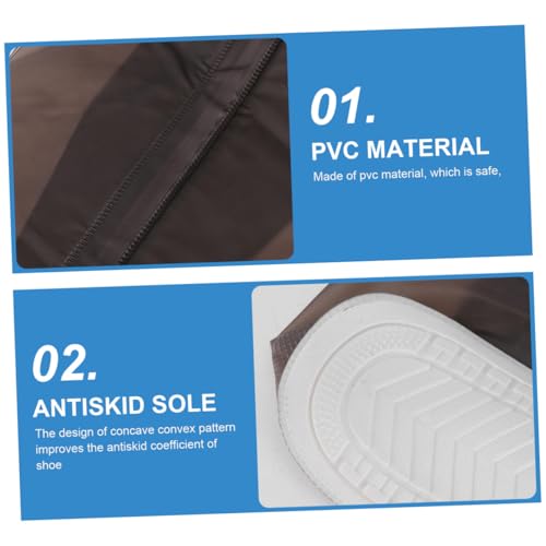 SUPVOX 1 Par Cubrezapatos de PVC con Tubo Alto, Antideslizantes, Protector de Lluvia para Ciclismo y Actividades al Aire Libre para Adultos miniatura 6