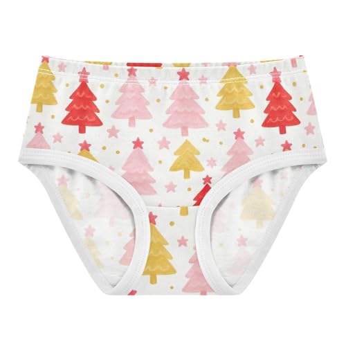 Joisal Artistic Girls Underwear Toddler 2t Cotton Panties for Girl Cute Christmas Trees White Kids Briefs Undies