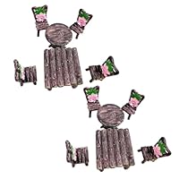12Pcs Miniature Table and Chairs Set, Fairy Garden Furniture Ornaments Kit for Dollhouse Accessories Home Micro Landscape Decoration Garden Miniatures Decor