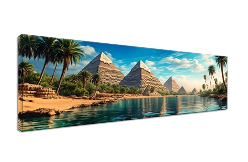 Large Diamond Painting Pyramid Diamond Art Kits for Adults,5D Diamond Art Painting Lake Diamond Painting Kit,DIY Paint with Diamonds Pictures Gem Art Paintings 10x30inch,Room Decor,Women Gifts H1-806