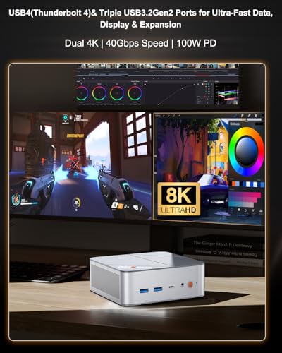 undefined Ninkear L12Pro Gaming Mini PC, Intel i9-12900HK (14C/20T), 32GB RAM, 1TB SSD, Dual 2.5G LAN, Triple 8K UHD Display, WiFi 6E, BT5.2, HDMI/DP/Type-C, PS3 Emulator Mini Desktop Computer for Business/Home の商品画像 4