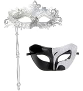 IETANG Gorgeous Venetian Masquerade Masks for Couples Party Costumes Accessory