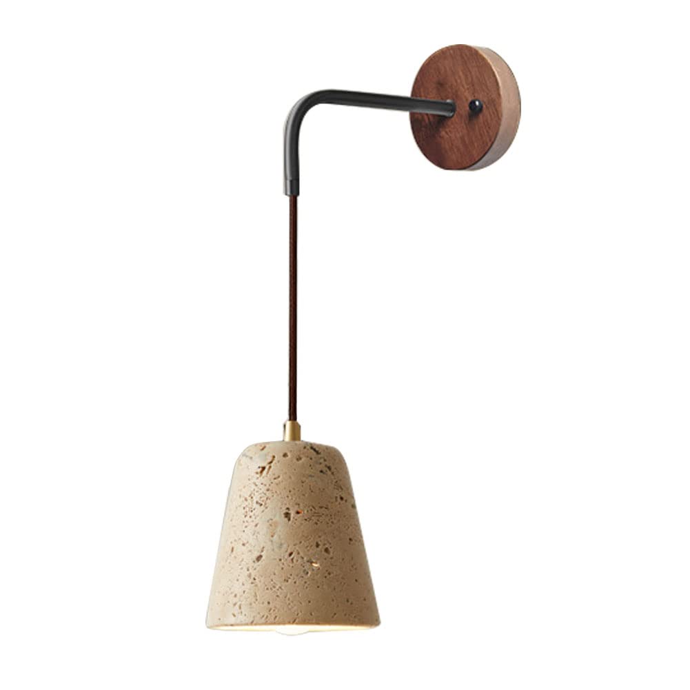 Huayusedf C Modern Bedroom Wall Lamp Solid Wood Stone Sconce Lighting Fixtures Homestay Light Bedside Lights Living Room Lamp Hallway Aisle (D)(C)
