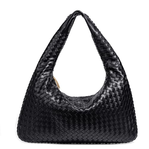 Image of Rejolly Woven Hobo Bag for Women Leather Shoulder Tote Handbag Trendy Purse