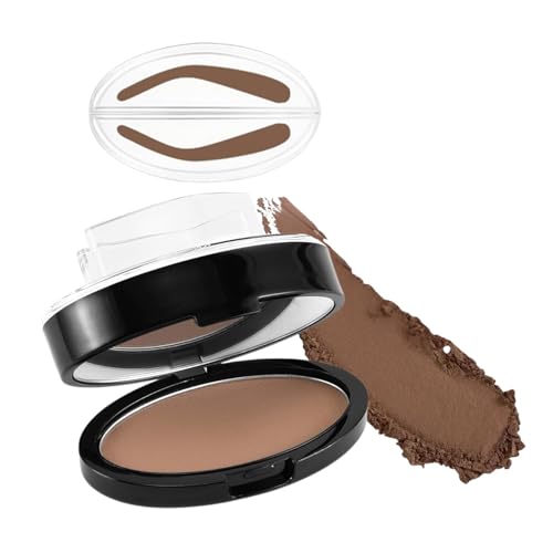 Waterproof Eyebrow Seal Stamp Powder, 1 Second Make Up Nature Tinting Coloring Kit, Long-lasting Easy-to-use Brow Charm Stencil Kit for for Makeup Beginners (Light Brown,Arched eyebrows)