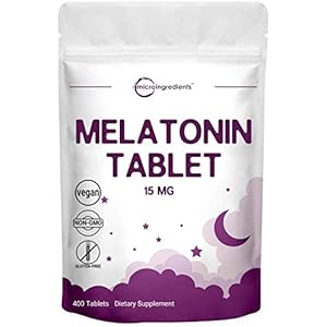 Advanced Sleep Melatonin Tablets Melatonin 15mg 400 Counts Nighttime Sleep Aid for More Relaxation Premium Melatonin