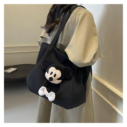 Cartoon Shoulder Bag, Tote Bag, Commuter Handbag, Commuter Shoulder Bag(Black)3