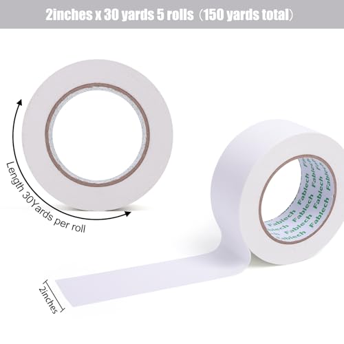 Image of 3 Pack Heavy Duty Duct Tape, 9 Mil Thickness, 2 Inch x 30 Yards, Waterproof Strong Adhesive, Flexible, Tear by Hand, Multi-Use for Home Repairs, DIY, Indoor Outdoor (White)