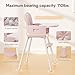 Obee Odee 3-in-1 Portable Baby High Chair for Babies and Toddlers, Convertible Easy Clean Infant Foldable Highchair with Adjustable Legs & Dishwasher Safe Tray, Pink