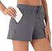 Persit Sporthose Damen Kurz, Sport-Shorts Laufshorts Kurze Laufhose Sommer Jogginghose Grau - XL
