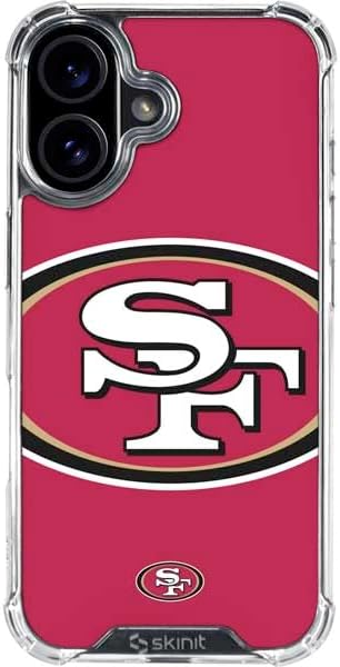 Skinit Clear Phone Case Compatible with iPhone 17 - Officially Licensed NFL San Francisco 49ers Large Logo Design