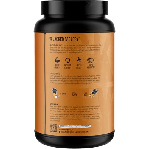 Image of Jacked Factory Authentic ISO Whey Protein Isolate Powder - Low Carb, Non-GMO Muscle Building Protein w /No Fillers, Post Workout Recovery - 25 Servings, Chocolate Peanut Butter