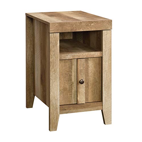 Sauder Dakota Pass Coffee + Side Table with Slide-Out Shelf, Rustic Side Table, Craftsman Oak Finish