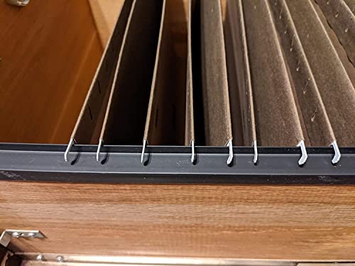 Riel de archivo colgante para cajón de 1/2 lateral Custom acentos PVC de 2 pies de largo negro 3