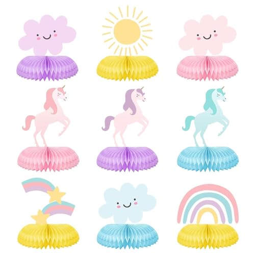 Unicorn Birthday Honeycomb Centerpiece for Girls Party Decorations