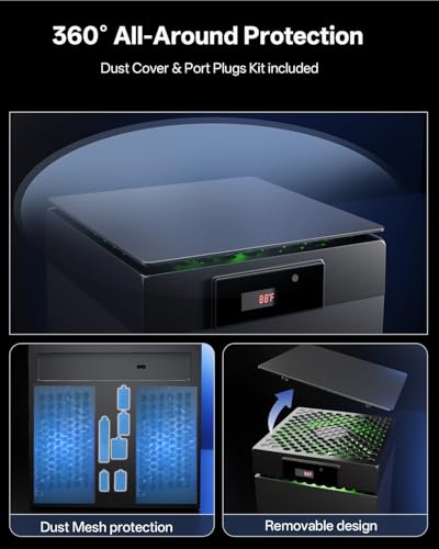 Image of DEPGI Cooling Fan for Xbox Series x, Featuring Automatic Fan Speed Adjustment Based on Temperature, LED Display Screen, Low Noise, Easy Installation, 3 speeds, with RGB LED