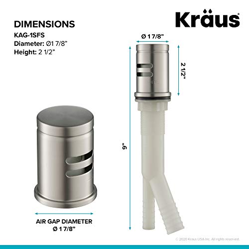 Kraus KAG-1SFS Dishwasher Air Gap, Spot Free Stainless Steel - Image 4