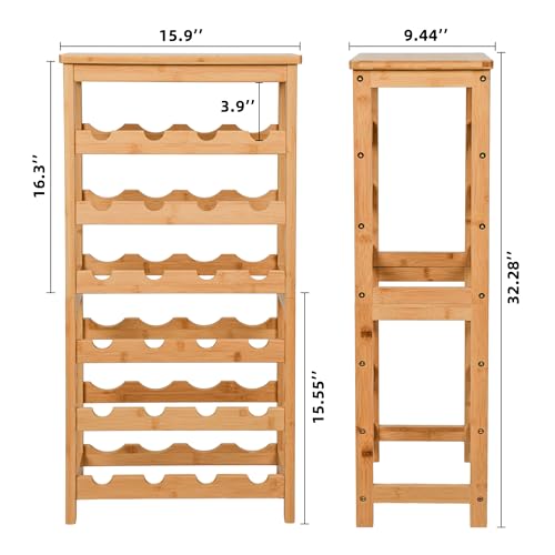 image for VASMIA Wine Rack Free Standing Floor, 6-Tier Display Wine Storage Shel