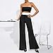 Women's Sets All Seasons Decent Black Contrast Color Sleeveless Off Shoulder Regular Casual Sets Black S