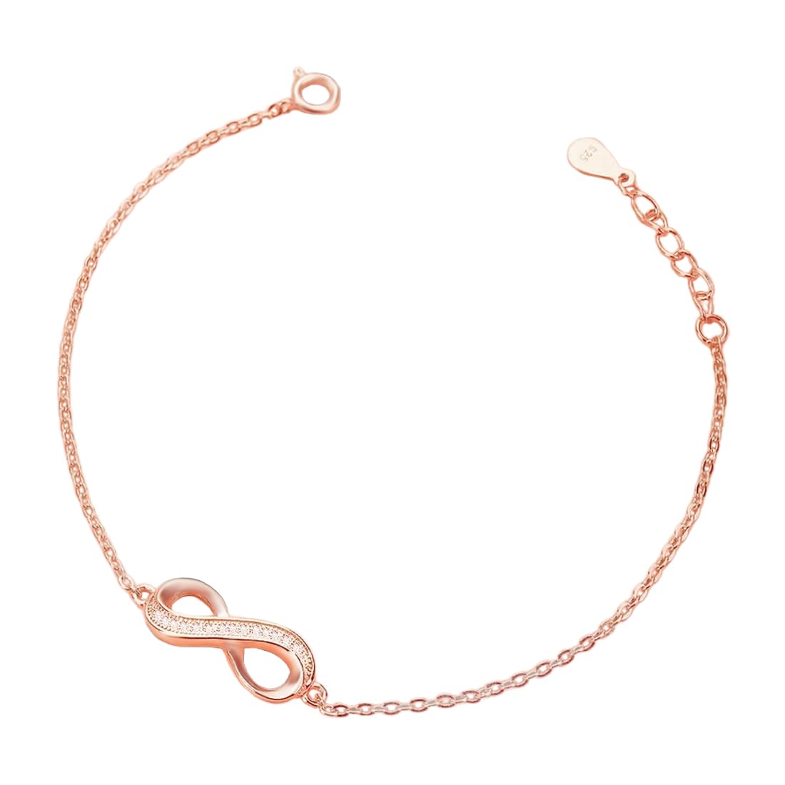 See full amazon price history chart for ZAVYA 925 Sterling Silver Designer Infinity Cubic Zirconia CZ Rose Gold Plated Adjustable Chain Bracelet | Gift for Women & Girls | With Certificate of Authenticity & 925 Hallmark ZAVYA 925 Sterling Silver Designer Infinity Cubic Zirconia CZ Rose Gold Plated Adjustable Chain Bracelet | Gift for Women & Girls | With Certificate of Authenticity & 925 Hallmark (B0B1N2BMV9) Amazon Price History, Amazon Price Tracker