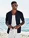 COOFANDY Men's Knit Button Down Shirt Short Sleeve Polo Shirts Summer Casual Beach Shirts, Navy Blue, Medium